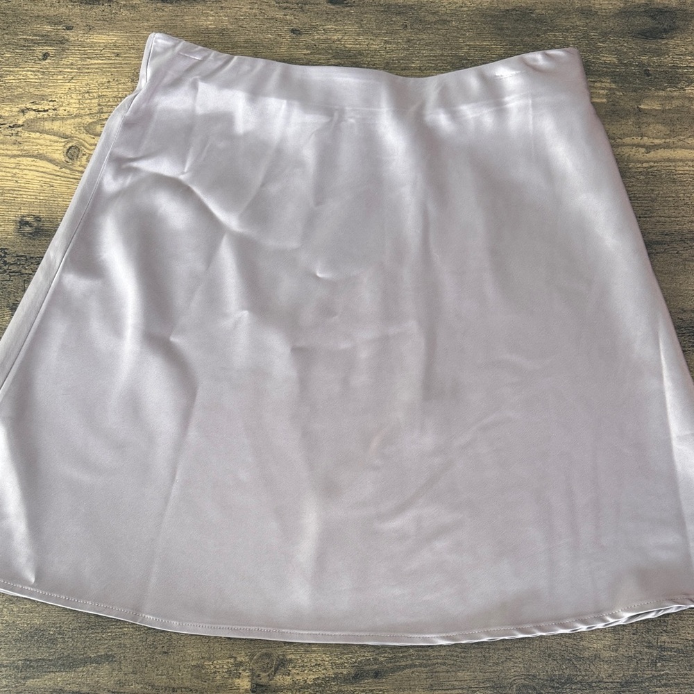 Blush Satin Skirt